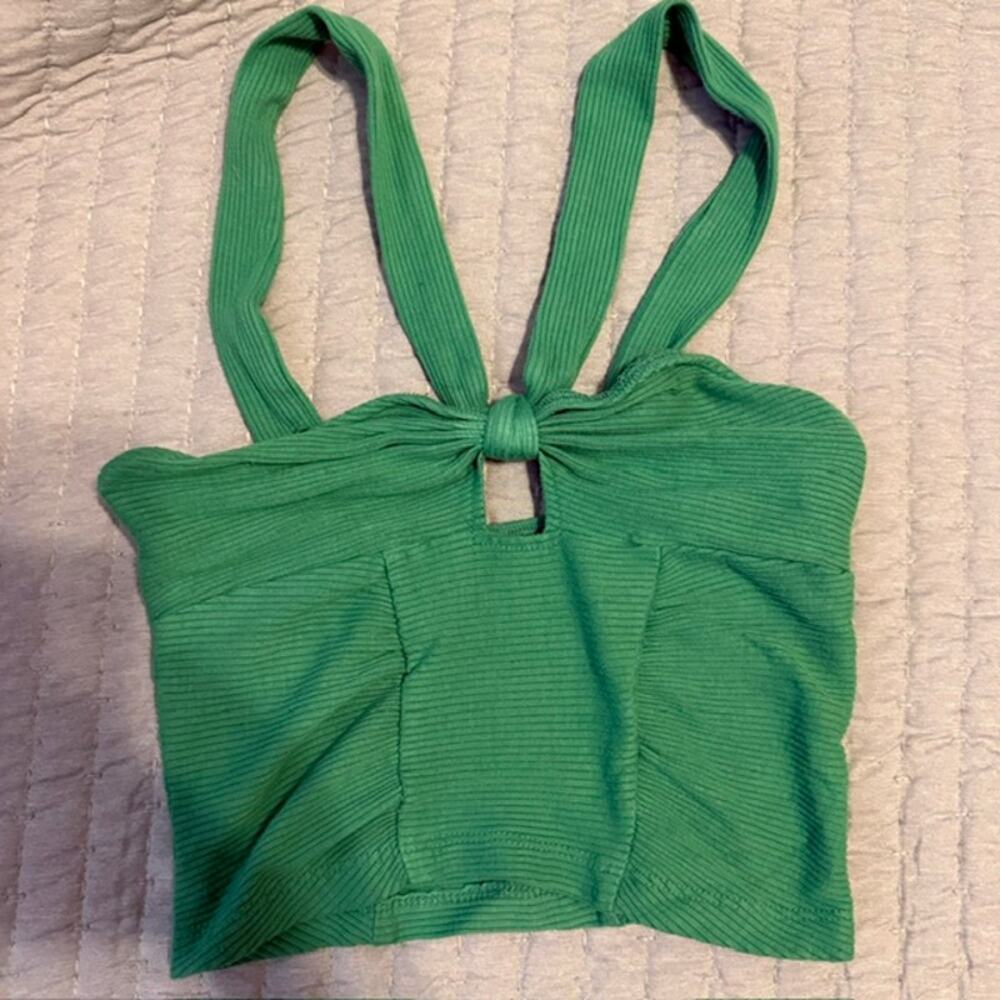 Urban Outfitters Green Crop Top Ribbed Mini Top Small